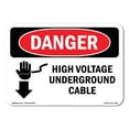 thumbnail image 1 of OSHA Danger Sign - High Voltage Underground Cable |  Aluminum Sign | Protect Your Business, Construction Site, Warehouse & Shop Area |  Made in The USA, 1 of 6