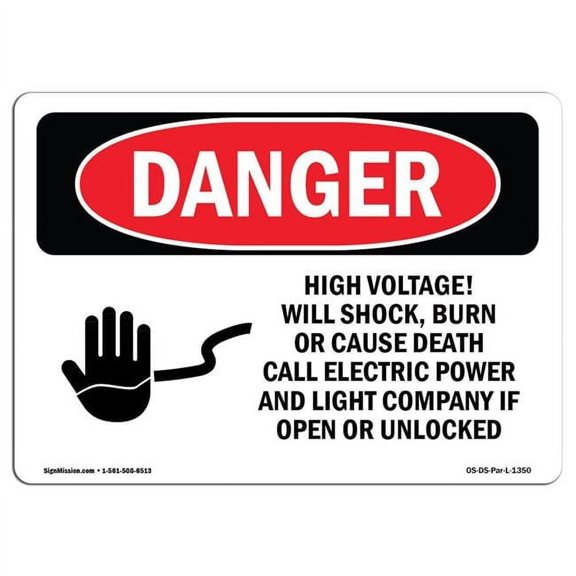 OSHA Danger Sign - High Voltage Will Shock Burn Cause Death | Aluminum Sign | Protect Your Business, Construction Site, Shop Area | Made in The USA