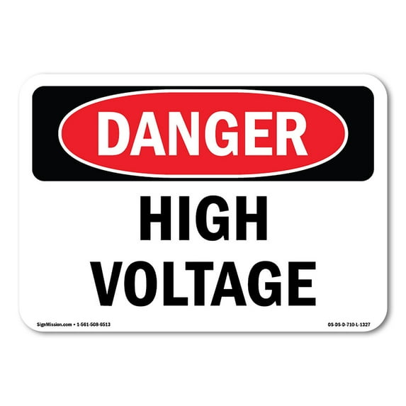 SignMission OS-DS-A-1218-L-1327 12 x 18 in. OSHA Danger Sign - High Voltage