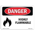 thumbnail image 1 of OSHA Danger Sign - Highly Flammable |  Aluminum Sign | Protect Your Business, Construction Site, Warehouse & Shop Area |  Made in The USA, 1 of 6