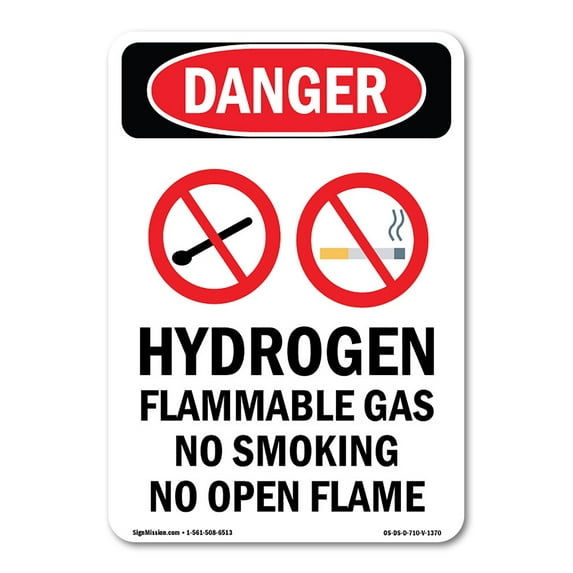 OSHA Danger Sign - Hydrogen Flammable | Aluminum Sign | Protect Your Business, Construction Site, Warehouse & Shop Area | Made in The USA