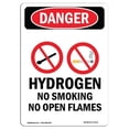 thumbnail image 1 of OSHA Danger Sign -  Hydrogen No Smoking |  Aluminum Sign | Protect Your Business, Construction Site, Warehouse & Shop Area |  Made in The USA, 1 of 6