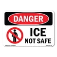 thumbnail image 1 of SignMission OS-DS-A-1218-L-1714 12 x 18 in. OSHA Danger Sign - Ice Not Safe, 1 of 6