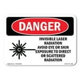 thumbnail image 1 of OSHA Danger Sign - Invisible Laser Radiation Avoid Eye Exposure |  Aluminum Sign | Protect Your Business, Construction Site, Shop Area |  Made in The USA, 1 of 6