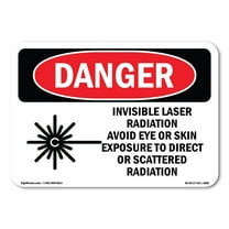 OSHA Danger Sign - Invisible Laser Radiation Avoid Eye Exposure |  Aluminum Sign | Protect Your Business, Construction Site, Shop Area |  Made in The USA