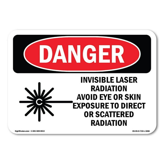 OSHA Danger Sign - Invisible Laser Radiation Avoid Eye Exposure |  Aluminum Sign | Protect Your Business, Construction Site, Shop Area |  Made in The USA