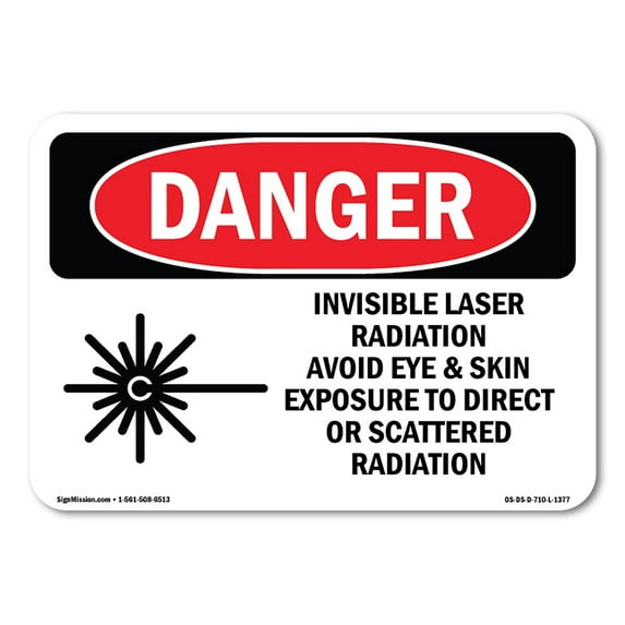 OSHA Danger Sign - Invisible Laser Radiation Avoid Eye Exposure | Aluminum Sign | Protect Your Business, Construction Site, Shop Area | Made in The USA