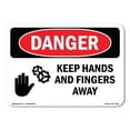 thumbnail image 1 of SignMission OS-DS-A-1218-L-1390 12 x 18 in. OSHA Danger Sign - Keep Hands & Fingers Away, 1 of 6