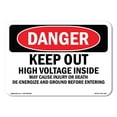 thumbnail image 1 of OSHA Danger Sign - Keep Out High Voltage Injury Death Ground |  Aluminum Sign | Protect Your Business, Construction Site, Shop Area |  Made in The USA, 1 of 6