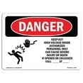 thumbnail image 1 of OSHA Danger Sign - Keep Out High Voltage |  Aluminum Sign | Protect Your Business, Construction Site, Warehouse & Shop Area |  Made in The USA, 1 of 6