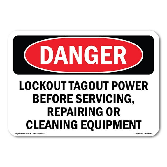 OSHA Danger Sign - Lockout Tagout Power Servicing Repairing | Aluminum Sign | Protect Your Business, Construction Site, Shop Area | Made in The USA