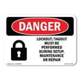 thumbnail image 1 of OSHA Danger Sign - Lockout Tagout Setup Maintenance Repair |  Aluminum Sign | Protect Your Business, Construction Site, Shop Area |  Made in The USA, 1 of 6