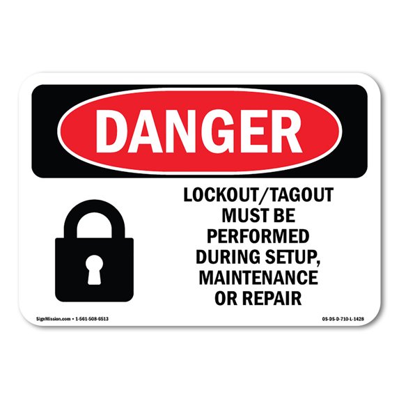 OSHA Danger Sign - Lockout Tagout Setup Maintenance Repair | Aluminum Sign | Protect Your Business, Construction Site, Shop Area | Made in The USA