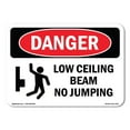 thumbnail image 1 of SignMission OS-DS-A-1218-L-2473 12 x 18 in. OSHA Danger Sign - Low Ceiling Beam No Jumping, 1 of 6