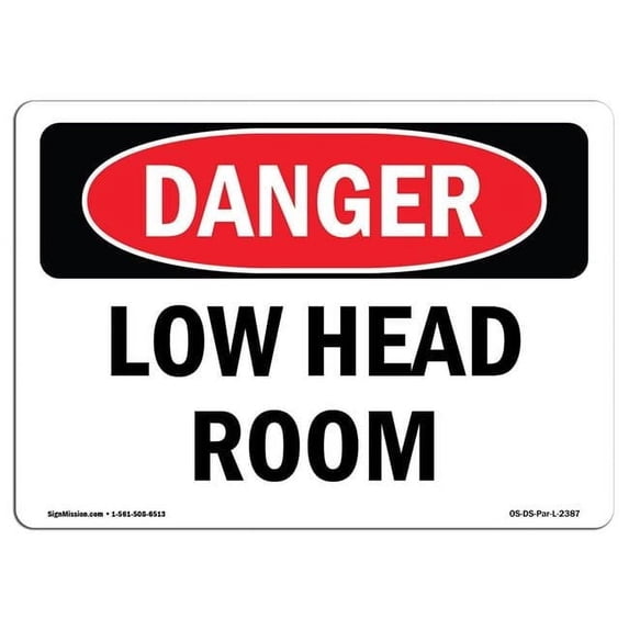 OSHA Danger Sign - Low Head Room | Aluminum Sign | Protect Your Business, Construction Site, Warehouse & Shop Area | Made in The USA