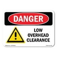 thumbnail image 1 of OSHA Danger Sign - Low Overhead Clearance |  Aluminum Sign | Protect Your Business, Construction Site, Warehouse & Shop Area |  Made in The USA, 1 of 6