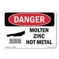 thumbnail image 1 of OSHA Danger Sign - Molten Zinc Hot Metal |  Aluminum Sign | Protect Your Business, Construction Site, Warehouse & Shop Area |  Made in The USA, 1 of 6