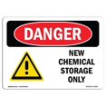 thumbnail image 1 of OSHA Danger Sign - New Chemical Storage Only |  Aluminum Sign | Protect Your Business, Construction Site, Warehouse & Shop Area |  Made in The USA, 1 of 6