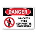 thumbnail image 1 of OSHA Danger Sign - No Access When Equipment Is |  Aluminum Sign | Protect Your Business, Construction Site, Warehouse & Shop Area |  Made in The USA, 1 of 6