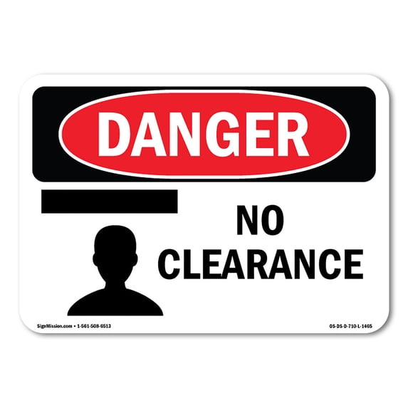 OSHA Danger Sign - No Clearance | Aluminum Sign | Protect Your Business, Construction Site, Warehouse & Shop Area | Made in The USA