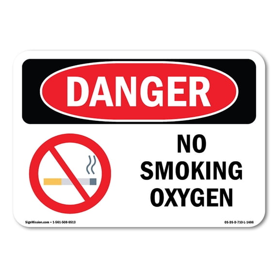 OSHA Danger Sign - No Smoking Oxygen | Aluminum Sign | Protect Your Business, Construction Site, Warehouse & Shop Area | Made in The USA
