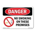 thumbnail image 1 of OSHA Danger Sign - No Smoking On These Premises |  Aluminum Sign | Protect Your Business, Construction Site, Warehouse & Shop Area |  Made in The USA, 1 of 6