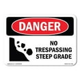 thumbnail image 1 of SignMission OS-DS-A-1218-L-1785 12 x 18 in. OSHA Danger Sign - No Trespassing Steep Grade, 1 of 6