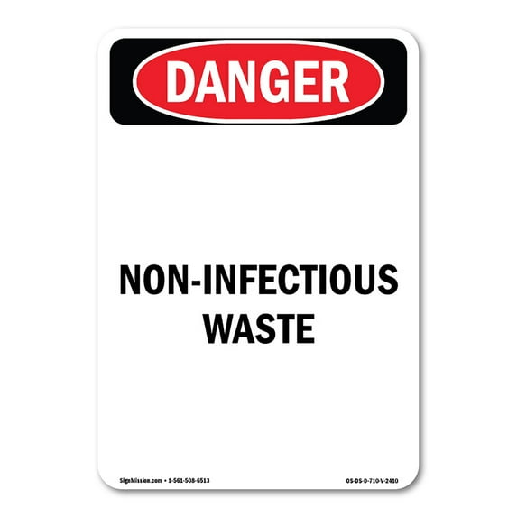 OSHA Danger Sign - Non-Infectious Waste | Aluminum Sign | Protect Your Business, Construction Site, Warehouse & Shop Area | Made in The USA