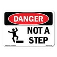 thumbnail image 1 of OSHA Danger Sign - Not A Step |  Aluminum Sign | Protect Your Business, Construction Site, Warehouse & Shop Area |  Made in The USA, 1 of 6
