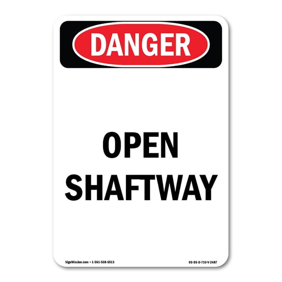OSHA Danger Sign - Open Shaftway | Aluminum Sign | Protect Your Business, Construction Site, Warehouse & Shop Area | Made in The USA