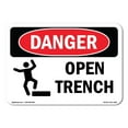 thumbnail image 1 of OSHA Danger Sign - Open Trench |  Aluminum Sign | Protect Your Business, Construction Site, Warehouse & Shop Area |  Made in The USA, 1 of 6