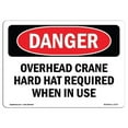 thumbnail image 1 of OSHA Danger Sign - Overhead Crane Hard Hat Required |  Aluminum Sign | Protect Your Business, Construction Site, Warehouse & Shop Area |  Made in The USA, 1 of 6