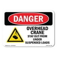 thumbnail image 1 of OSHA Danger Sign - Overhead Crane Suspended Load |  Aluminum Sign | Protect Your Business, Construction Site, Warehouse & Shop Area |  Made in The USA, 1 of 6