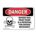 thumbnail image 1 of OSHA Danger Sign - Oxygen Deficiency Beyond This Point |  Aluminum Sign | Protect Your Business, Construction Site, Warehouse & Shop Area |  Made in The USA, 1 of 6