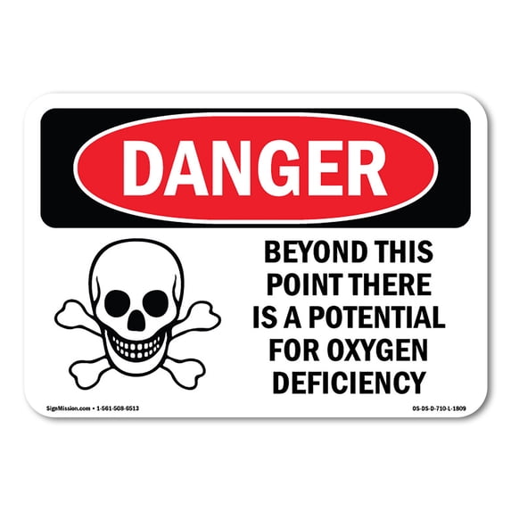 OSHA Danger Sign - Oxygen Deficiency Beyond This Point | Aluminum Sign | Protect Your Business, Construction Site, Warehouse & Shop Area | Made in The USA