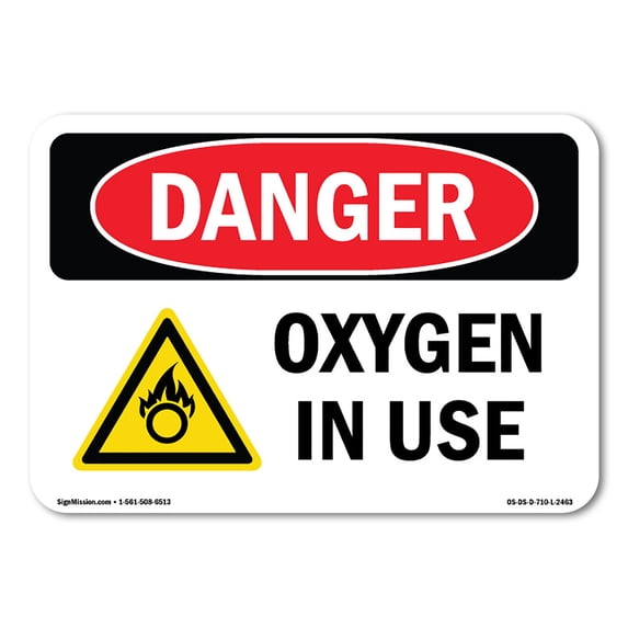 OSHA Danger Sign - Oxygen In Use | Aluminum Sign | Protect Your Business, Construction Site, Warehouse & Shop Area | Made in The USA