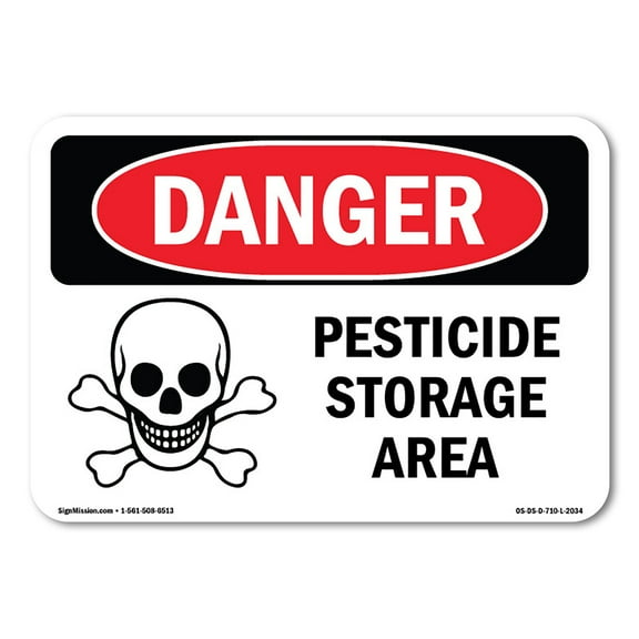 OSHA Danger Sign - Pesticide Storage Area |  Aluminum Sign | Protect Your Business, Construction Site, Warehouse & Shop Area |  Made in The USA