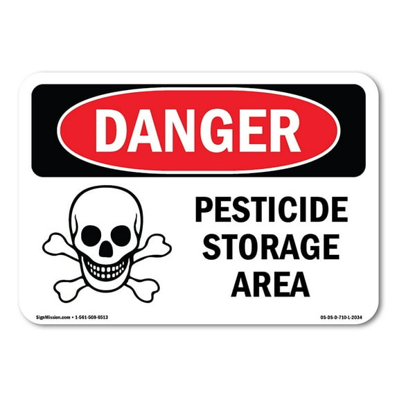 OSHA Danger Sign - Pesticide Storage Area | Aluminum Sign | Protect Your Business, Construction Site, Warehouse & Shop Area | Made in The USA