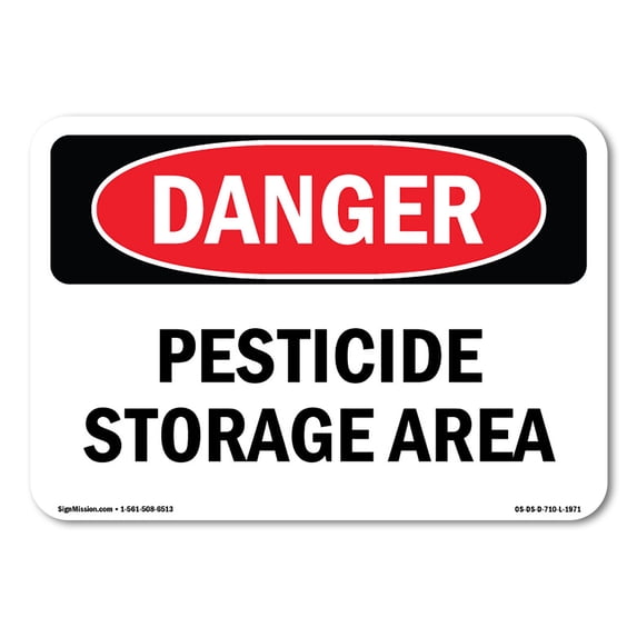 OSHA Danger Sign - Pesticide Storage Area | Aluminum Sign | Protect Your Business, Construction Site, Warehouse & Shop Area | Made in The USA