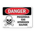 thumbnail image 1 of OSHA Danger Sign - Poisonous Gas Hydrogen Sulfide With Symbol |  Aluminum Sign | Protect Your Business, Construction Site, Shop Area |  Made in The USA, 1 of 6