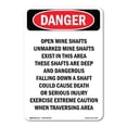 thumbnail image 1 of OSHA Danger Sign - Portrait Open Mine Shafts Unmarked |  Aluminum Sign | Protect Your Business, Construction Site, Warehouse & Shop Area |  Made in The USA, 1 of 6