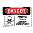 thumbnail image 1 of OSHA Danger Sign - Potential Oxygen Deficient Atmosphere |  Aluminum Sign | Protect Your Business, Construction Site, Shop Area |  Made in The USA, 1 of 6