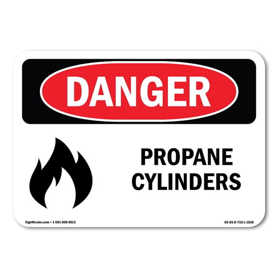 OSHA Danger Sign - Propane Cylinders | Aluminum Sign | Protect Your Business, Construction Site, Warehouse & Shop Area | Made in The USA