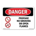 thumbnail image 1 of OSHA Danger Sign - Propane No Smoking Or Open Flames |  Aluminum Sign | Protect Your Business, Construction Site, Warehouse & Shop Area |  Made in The USA, 1 of 6