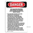 thumbnail image 1 of OSHA Danger Sign - Qualified Personnel Operate This Machine |  Aluminum Sign | Protect Your Business, Construction Site, Shop Area |  Made in The USA, 1 of 6