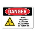 thumbnail image 1 of OSHA Danger Sign - Radio Frequency Radiation Hazard Area |  Aluminum Sign | Protect Your Business, Construction Site, Shop Area |  Made in The USA, 1 of 6