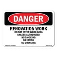 thumbnail image 1 of OSHA Danger Sign - Renovation Work Do Not Enter Work Area |  Aluminum Sign | Protect Your Business, Construction Site, Shop Area |  Made in The USA, 1 of 6