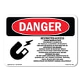 thumbnail image 1 of OSHA Danger Sign - Restricted Access Strong Magnetic Field |  Aluminum Sign | Protect Your Business, Construction Site, Shop Area |  Made in The USA, 1 of 6