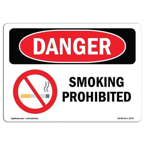 OSHA Danger Sign - Smoking Prohibited | Aluminum Sign | Protect Your Business, Construction Site, Warehouse & Shop Area | Made in The USA