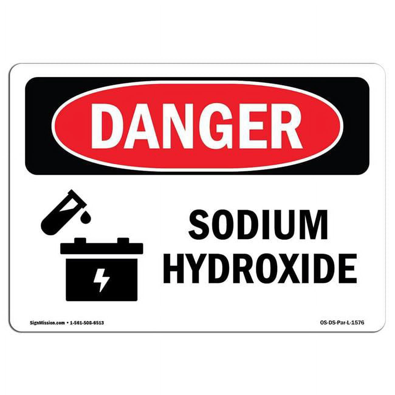 Signmission X In Osha Danger Sign Sodium Hydroxide Walmart Com